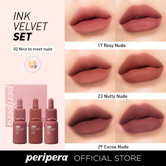 Peripera Ink Velvet Set Nice to Meet Nude 4g x 3 NIB Exp 04/2025 - Picture 2 of 5